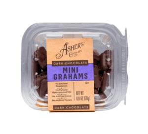 Asher's Dark Chocolate Mini Grahams 6oz Fresh Pack 6ct